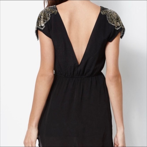 Kendall + Kylie Sequin Beaded Embellished Surplice Mini Dress - Picture 4 of 9